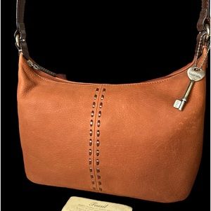 EUC Fossil Brown Leather Hobo Bag Shoulder Bag